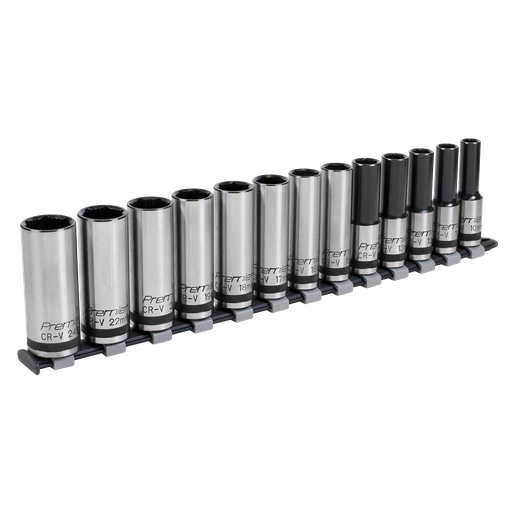 [AK2745B] Sealey Premier Black Deep Lock-On™ Socket Set 1/2"Sq Drive 13pc