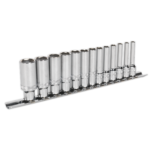 [AK2747] Sealey Premier Deep Lock-On™ Socket Set 1/4"Sq Drive 13pc