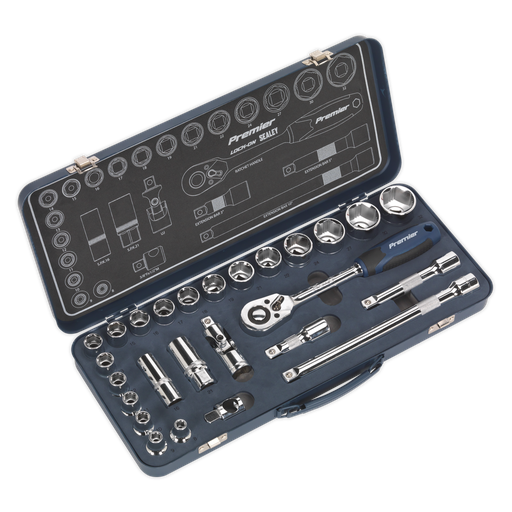 [AK27482] Sealey Premier Lock-On™ Socket Set 1/2"Sq Drive 26pc