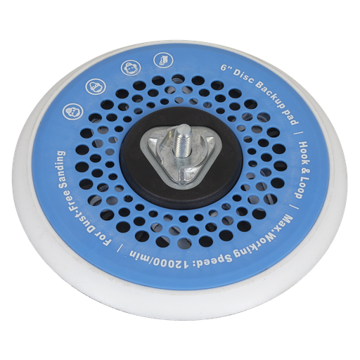 [AK289] Sealey Universal Dust-Free Stick-On DA Backing Pad 150mm x 5/16"UNF & M8