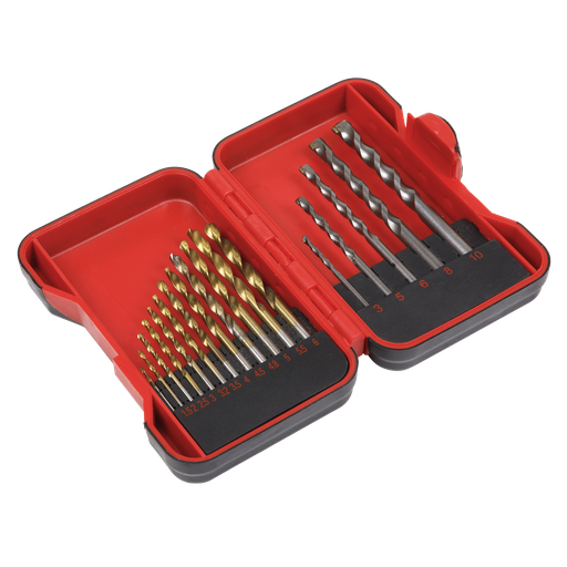 [AK3717TCM] Sealey HSS/Masonry Drill Bit Set 17pc