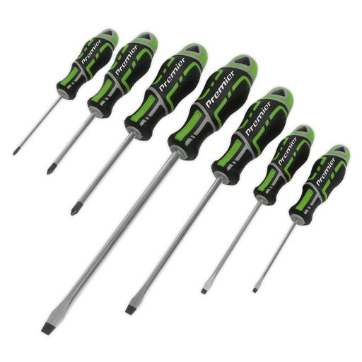 [AK4321HV] Sealey Premier GripMAX® Screwdriver Set 7pc - Hi-Vis Green