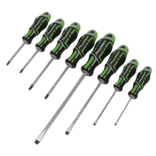 [AK4322HV] Sealey Premier GripMAX® Screwdriver Set 8pc - Hi-Vis Green