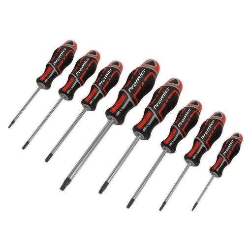 [AK4323] Sealey Premier GripMAX® Security TRX-Star* Screwdriver Set 8pc - Red