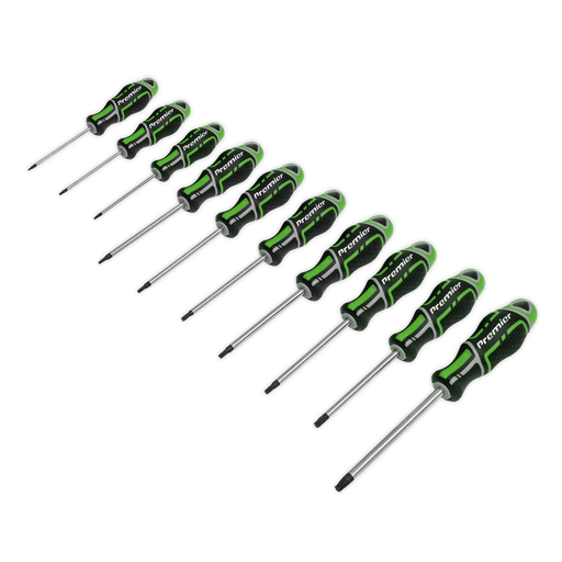 [AK4324HV] Sealey Premier GripMAX® TRX-Star* Screwdriver Set 10pc - Hi-Vis Green