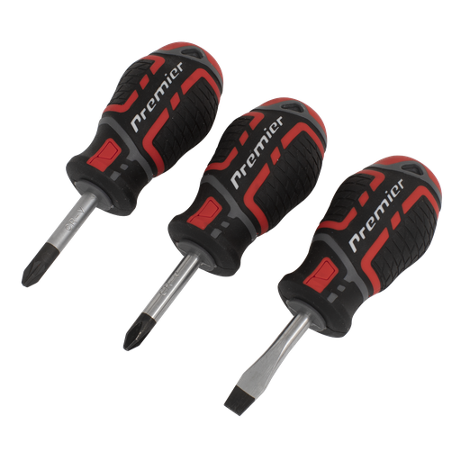 [AK4328] Sealey Premier GripMAX® Stubby Screwdriver Set 3pc