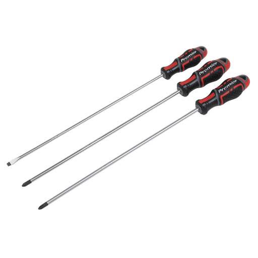 [AK4372] Sealey Premier GripMAX® Extra-Long Screwdriver Set 3pc