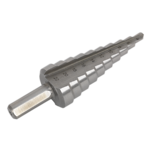 [AK4722] Sealey Double Flute HSS M2 Step Drill Bit 4-22mm