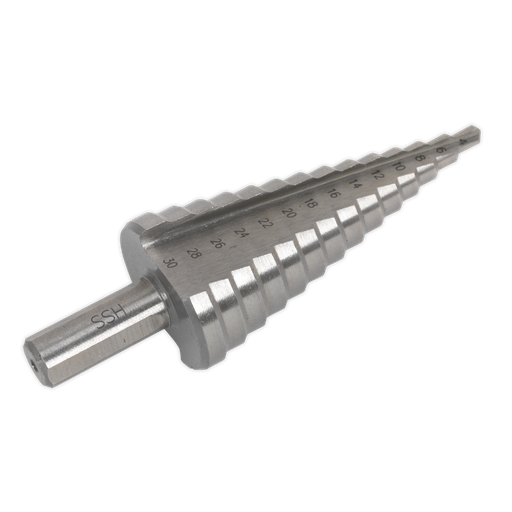 [AK4745] Sealey Double Flute HSS 4341 Step Drill Bit 4-30mm