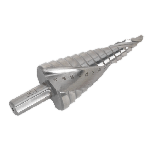 [AK4748] Sealey Double Spiral HSS 4341 Step Drill Bit 4-30mm