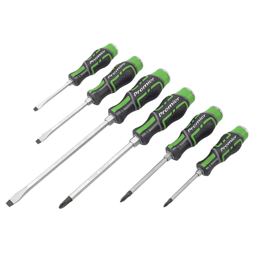 [AK4940HV] Sealey Premier Hammer-Thru Screwdriver Set 6pc - Hi-Vis Green