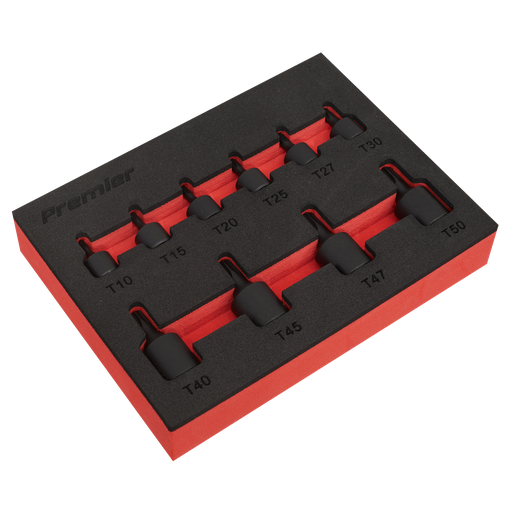 [AK5526] Sealey Premier Low Profile TRX-Star* Impact Socket Bit Set 1/4" & 3/8"Sq Drive 10pc