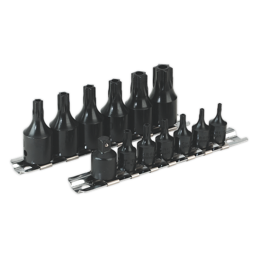 [AK5585] Sealey Premier TRX-Star* Security Socket Bit Set 1/4" & 3/8"Sq Drive 13pc