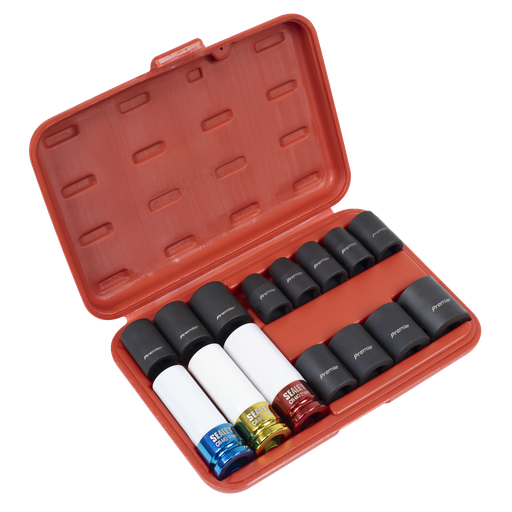 [AK5615M] Sealey Premier Impact Socket & Wheel Nut Removal Set 1/2"Sq Driv