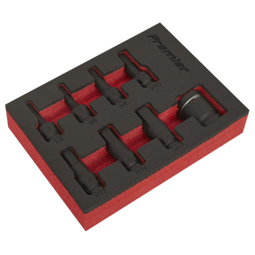 [AK5620] Sealey Premier Hex Impact Socket Bit Set 3/8"Sq Drive 8pc