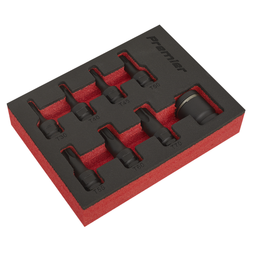 [AK5621] Sealey Premier TRX-Star* Impact Socket Bit Set 3/8"Sq Drive 8pc