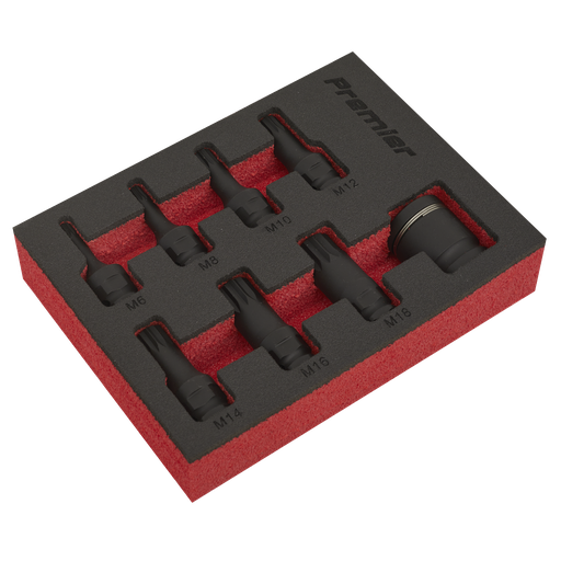 [AK5622] Sealey Premier Spline Impact Socket Bit Set 3/8"Sq Drive 8pc