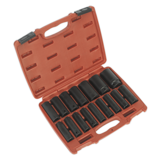 [AK5816M] Sealey Premier Deep Impact Socket Set 1/2"Sq Drive 16pc