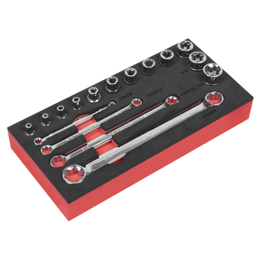 [AK61801] Sealey Premier TRX-Star* TRX-Star* Socket & Spanner Set 3/8"Sq D