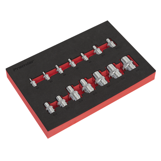 [AK61807] Sealey Premier TRX-Star* Socket Set 1/4", 3/8" & 1/2"Sq Drive 14