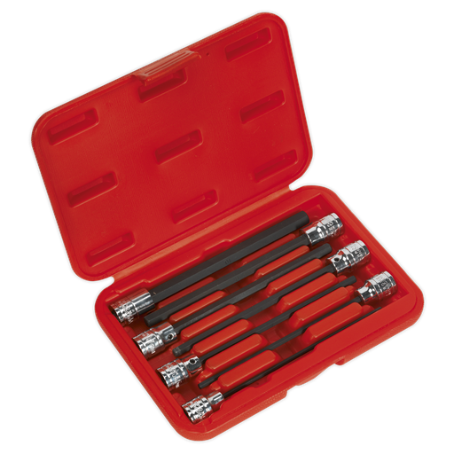 [AK62255] Sealey Premier Hex Socket Bit Set 3/8"Sq Drive 7pc