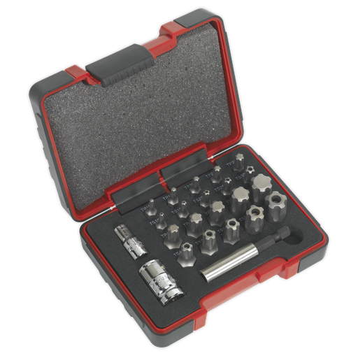 [AK6226] Sealey Premier TRX-P* & TRX-TS* Security Bit Set 1/4" & 3/8"Sq D