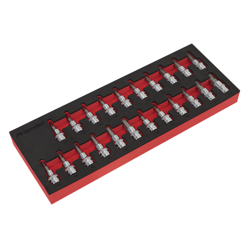 [AK6243] Premier TRX-Star*/Hex/Spline Socket Bit Set 3/8"Sq Drive 22pc