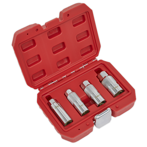 [AK65561] Sealey Magnetic Spark Plug Socket Set 3/8"Sq Drive 4pc