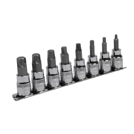 [AK65601] Sealey Premier Lock-On™ Hex Socket Bit Set 3/8"Sq Drive 8pc
