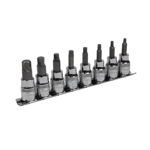 [AK65603] Sealey Premier Imperial Lock-On™ Hex Socket Bit Set 3/8"Sq Drive 8pc
