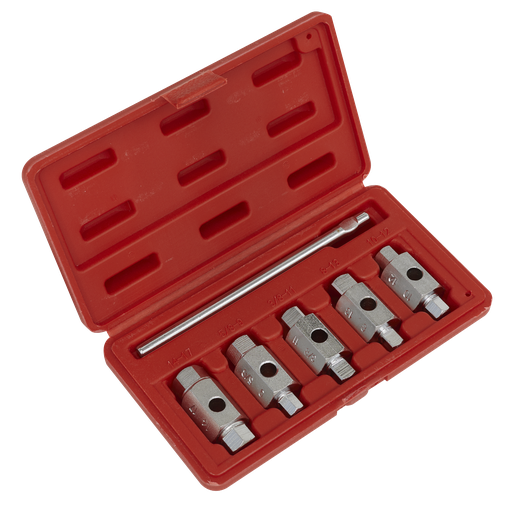 [AK659] Sealey Double End Drain Key Set 6pc