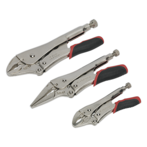 [AK6863] Sealey Premier Quick Release Locking Pliers Set 3pc