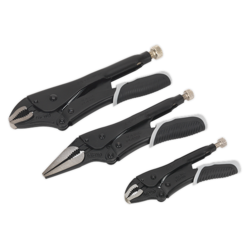 [AK6863B] Sealey Premier Black Quick Release Locking Pliers Set 3pc
