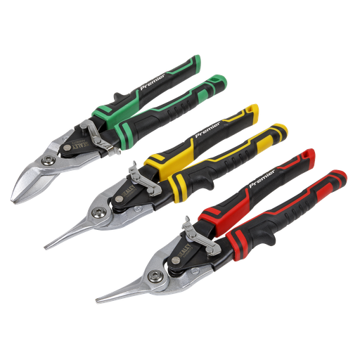 [AK69073] Sealey Premier High Leverage Aviation Tin Snip Set 3pc
