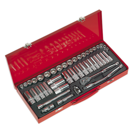 [AK692] Sealey Premier Metric/Imperial Socket Set 3/8"Sq Drive 45pc