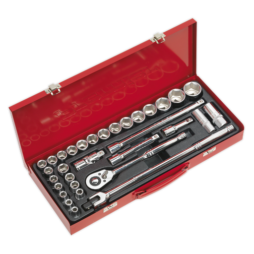 [AK693] Sealey Premier Metric/Imperial Socket Set 1/2"Sq Drive 32pc