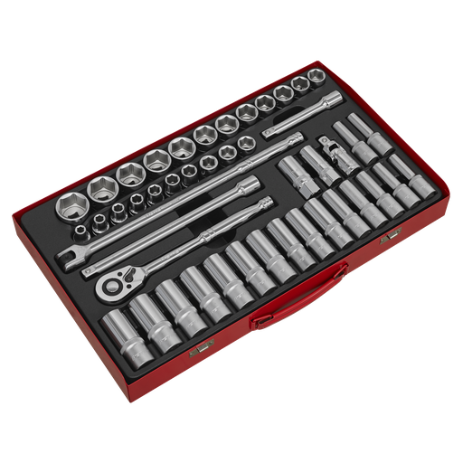 [AK6941] Sealey Premier Socket Set 1/2"Sq Drive 46pc