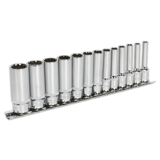 [AK69813D] Sealey Premier Total Drive® Deep Socket Set 1/4"Sq Drive 13pc