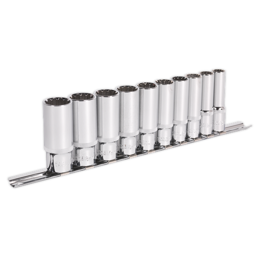 [AK69910D] Sealey Premier Total Drive® Deep Socket Set 3/8"Sq Drive 10pc