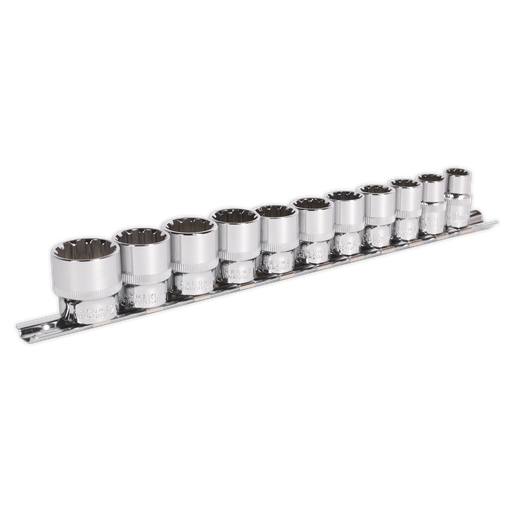 [AK69911] Sealey Premier Total Drive® Socket Set 3/8"Sq Drive 11pc
