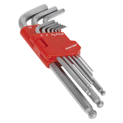 [AK7139] Sealey Premier Long Ball-End Hex Key Set 9pc