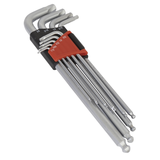 [AK7181] Sealey Premier Imperial Lock-On™ Extra-Long Ball-End Hex Key Set