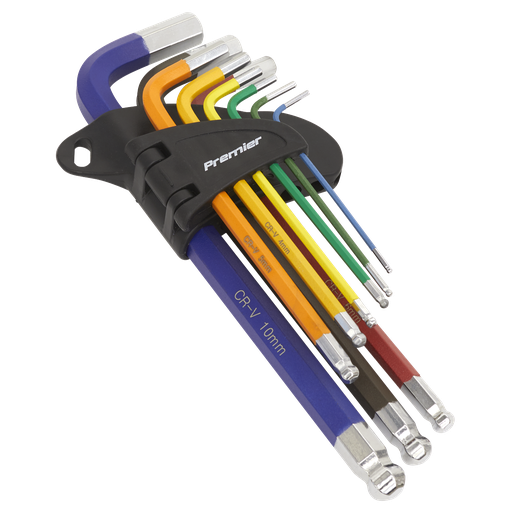 [AK7190] Sealey Premier Long Ball-End Hex Key Set 9pc