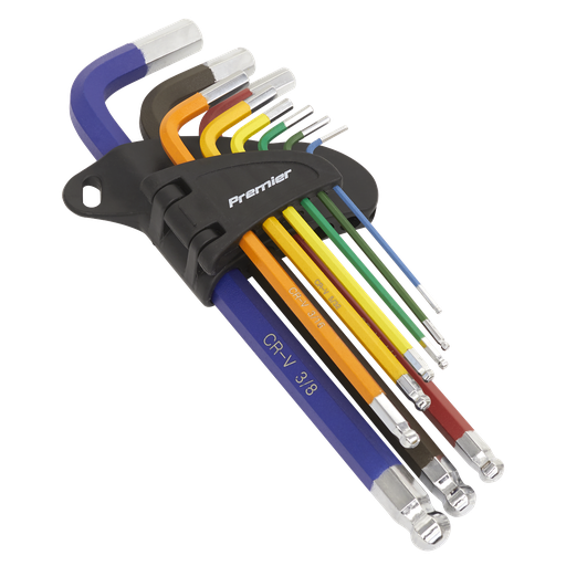 [AK7197] Sealey Premier Imperial Long Ball-End Hex Key Set 9pc