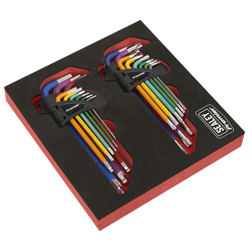 [AK7199] Sealey TRX-Star* & Ball-End Hex Key Set 18pc Long Anti-Slip