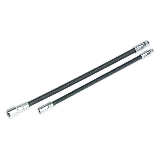 [AK7342] Sealey Premier Flexible Extension Adaptor Set 1/4"Sq x 254mm & 3/8"Sq x 305mm 2pc