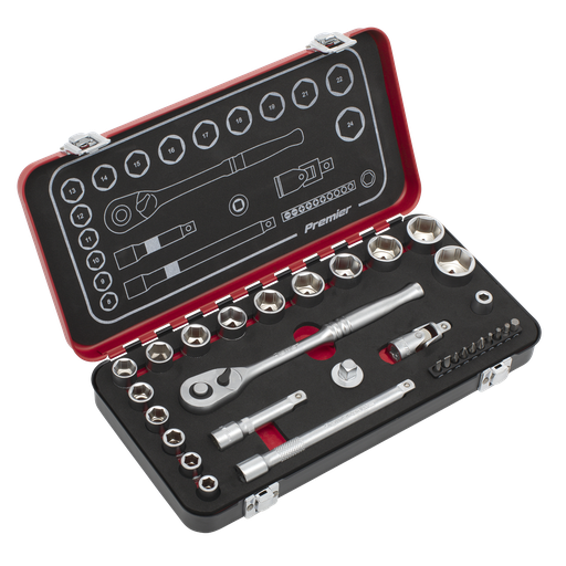 [AK7921] Sealey Premier Platinum Socket Set 3/8"Sq Drive 31pc