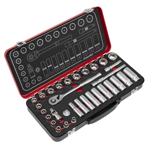 [AK7922] Sealey Premier Platinum Socket Set 3/8"Sq Drive 32pc