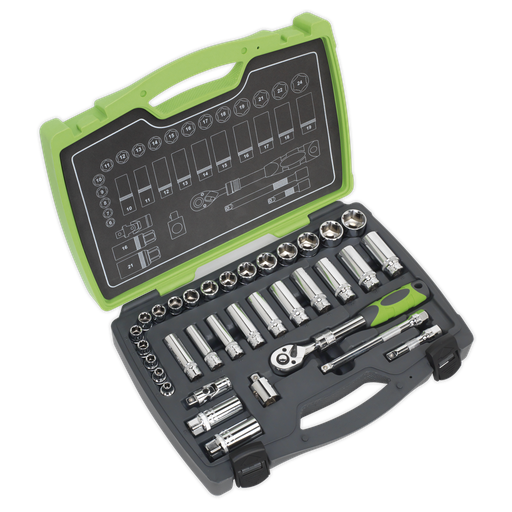 [AK7960] Sealey Premier Socket Set 3/8"Sq Drive 34pc