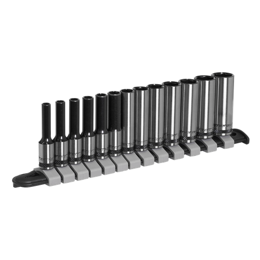 [AK7991] Sealey Premier Black Deep Socket Set 1/4"Sq Drive 13pc